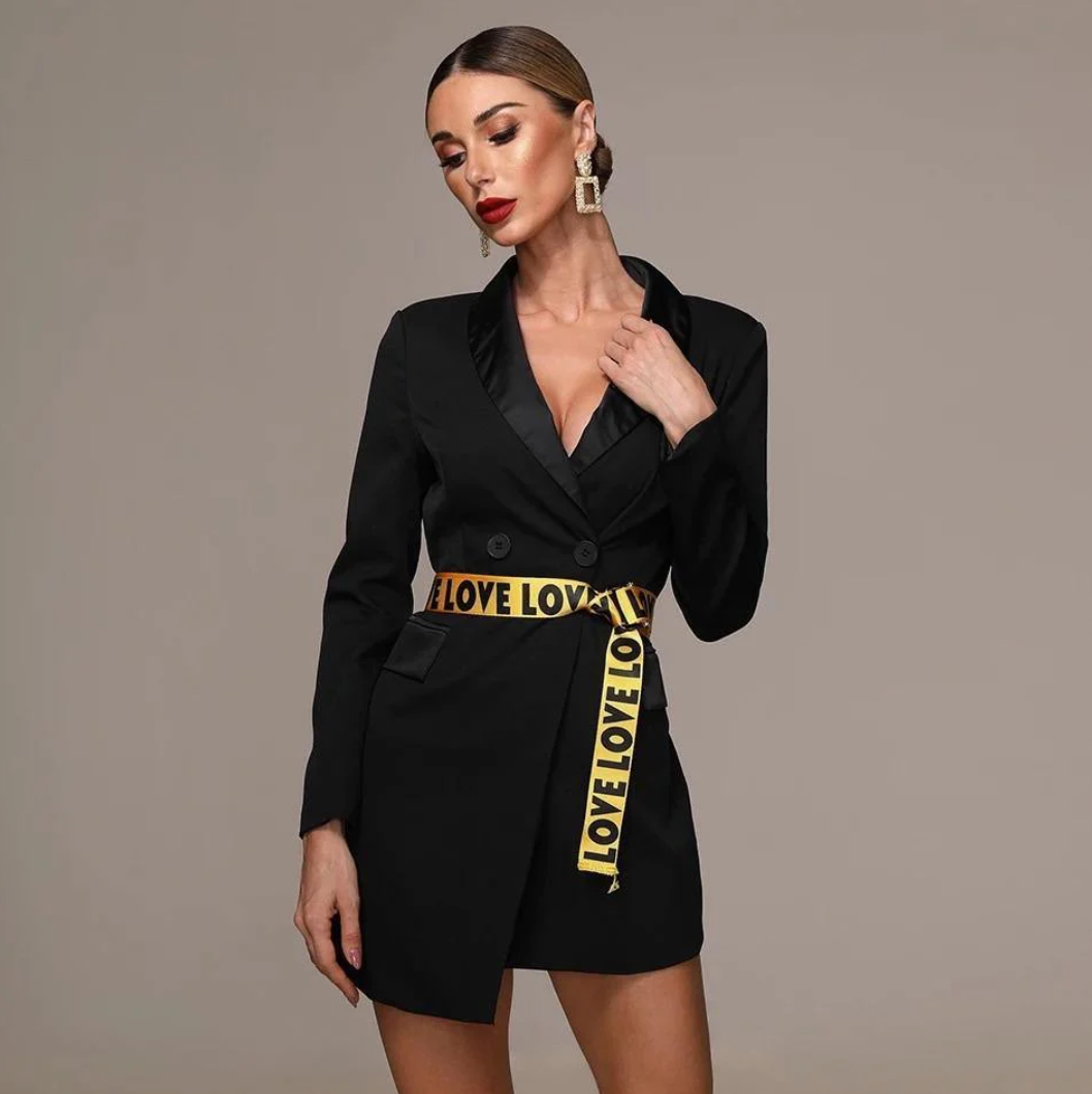 Mount Square Belted Suit Dress