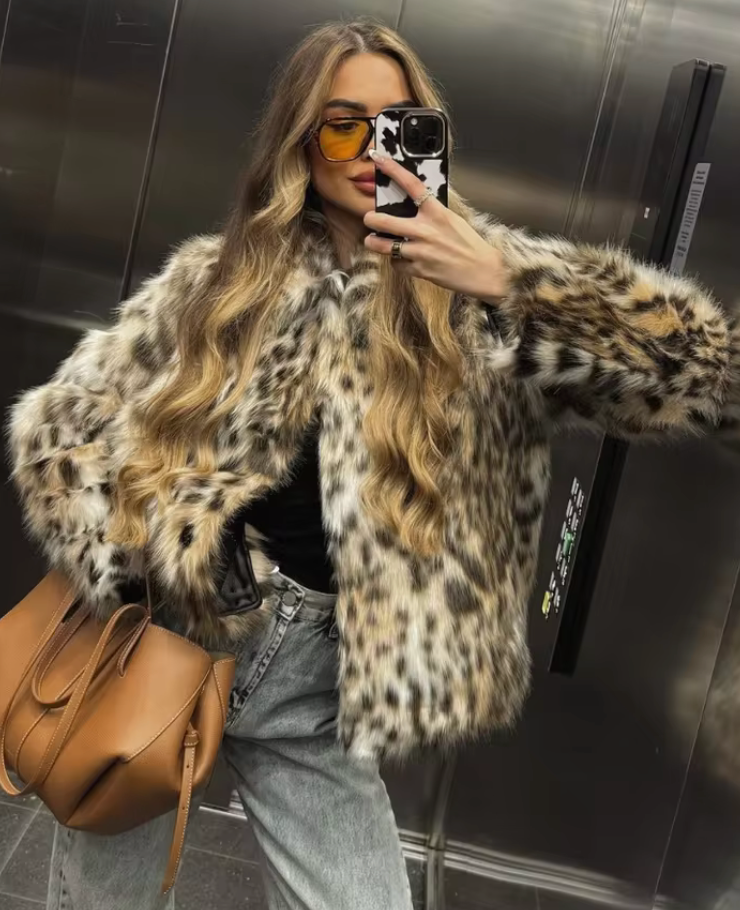 Bazaleas Animal Print Coat