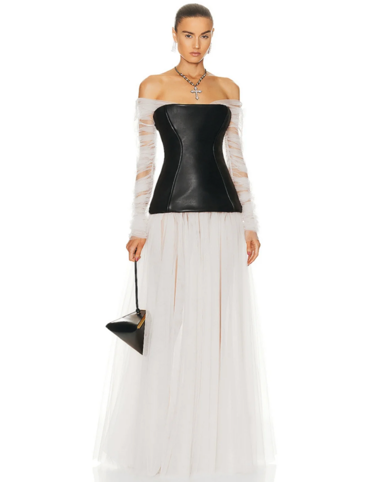 White Mesh Maxi Dress