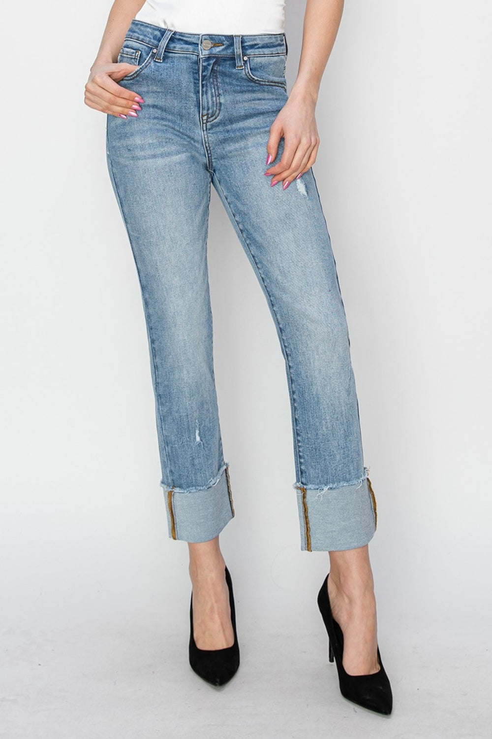 Eburne Full Size High Rise Straight Jeans