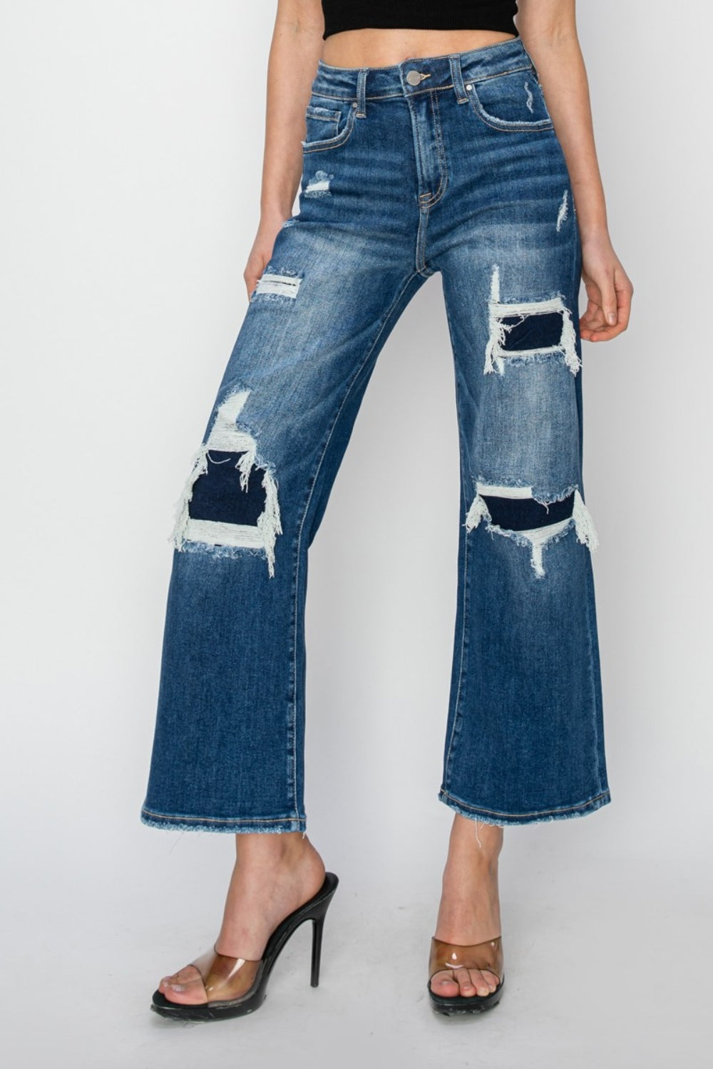 Marine Wide Leg Crop Jeans