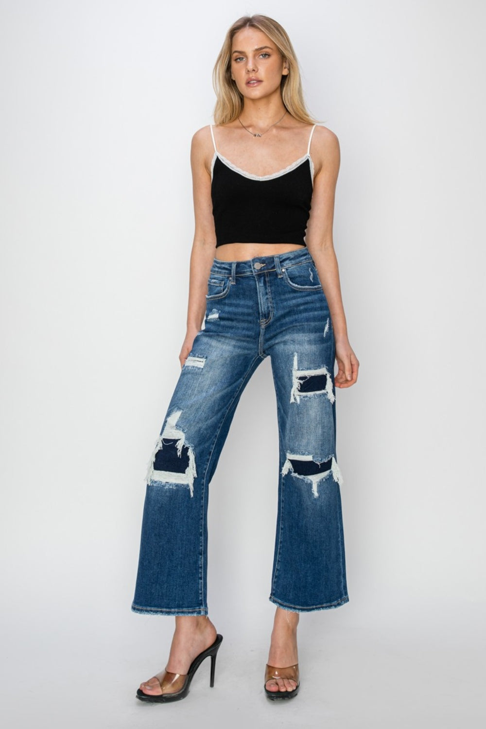 Marine Wide Leg Crop Jeans