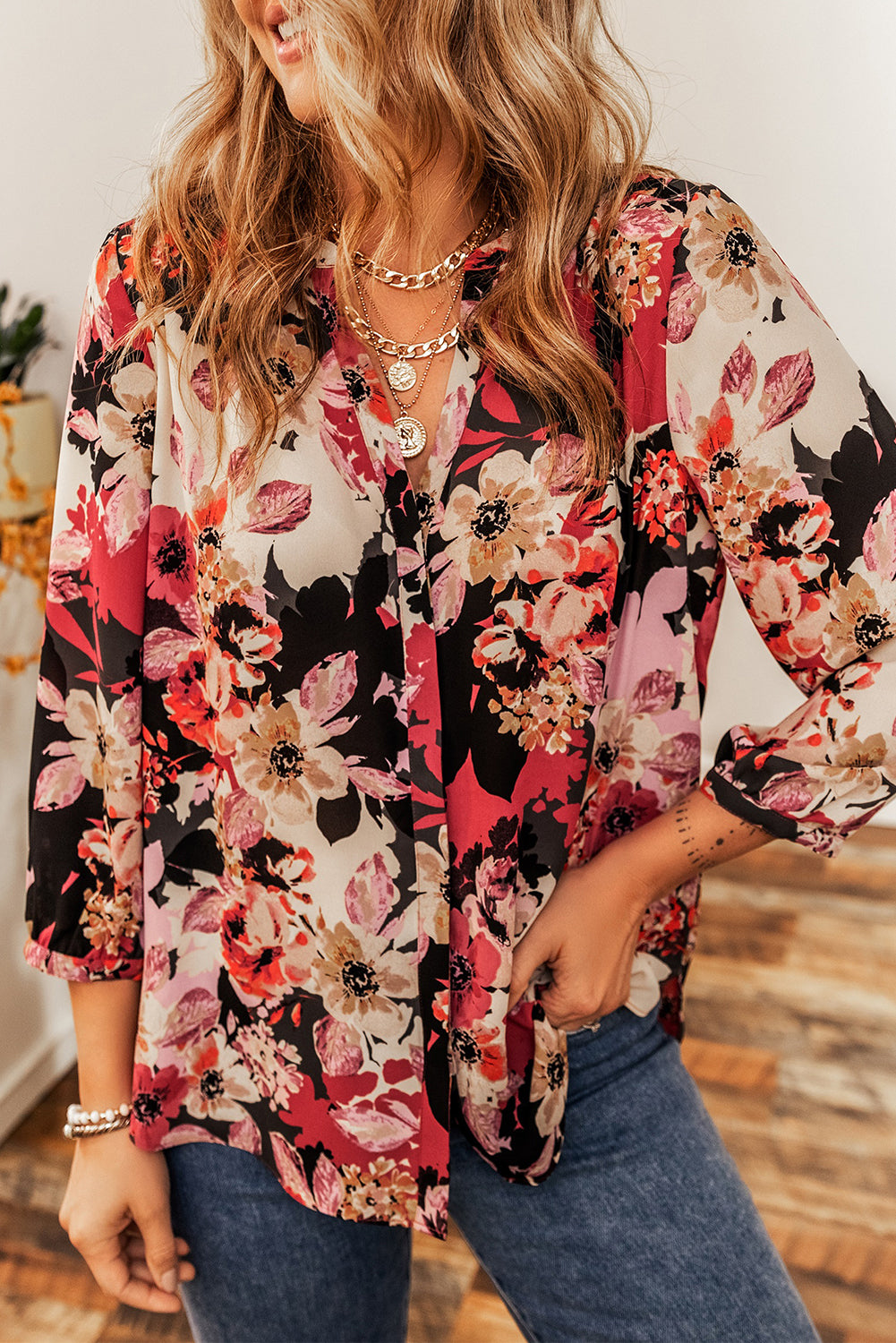 Tuscany Floral Print Top