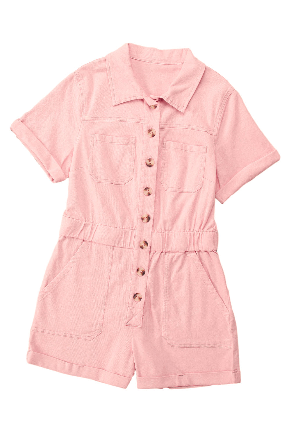 Pink Denim Romper