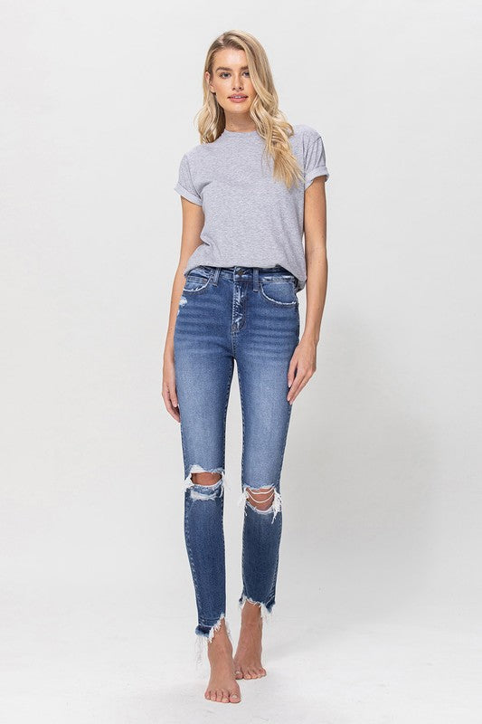 High Rise Ankle Skinny Jeans