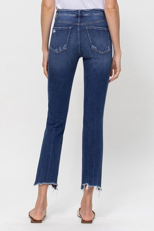 Mid-Rise Crop Slim Straight Medium Jeans