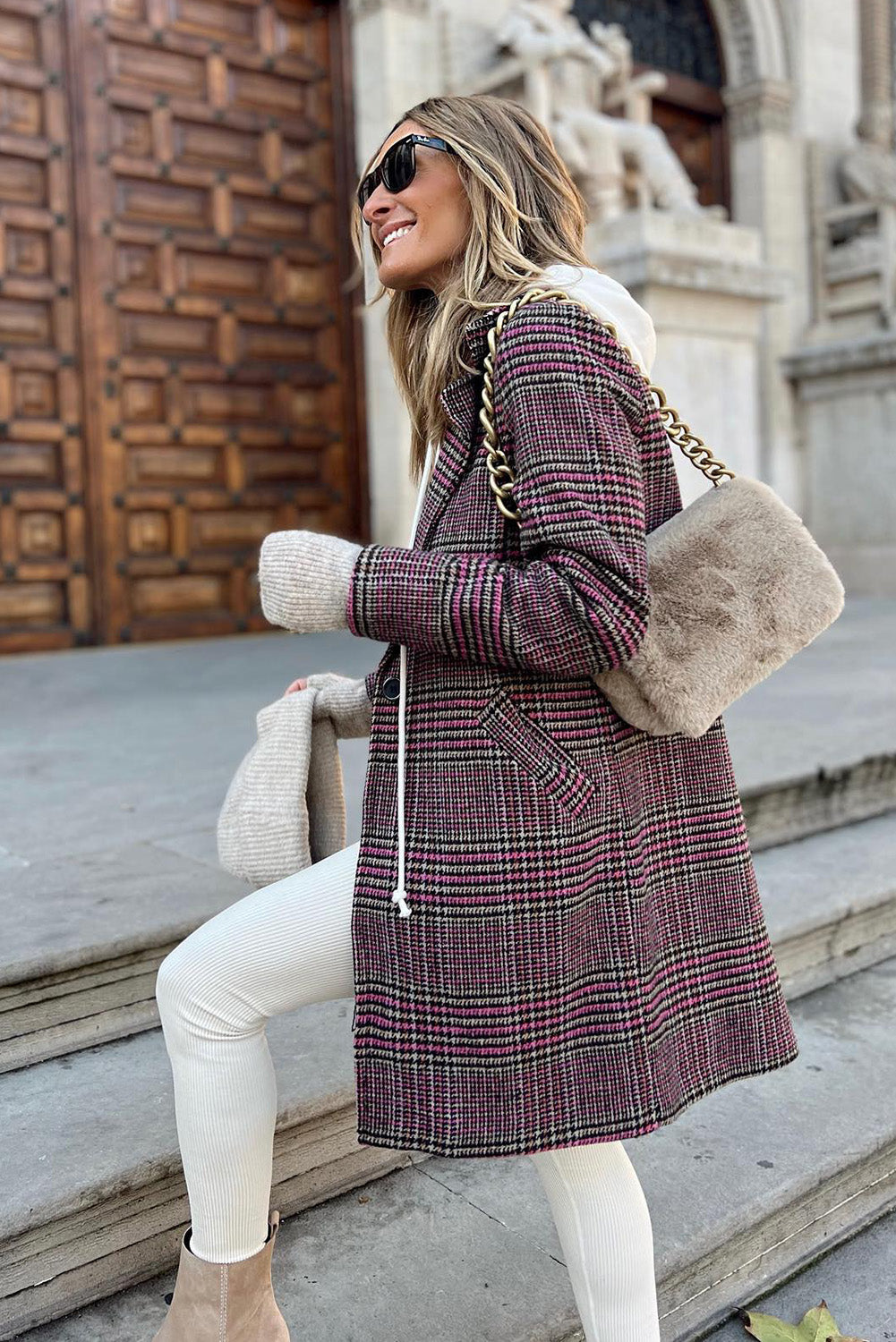 Montrose Plaid Midi Coat