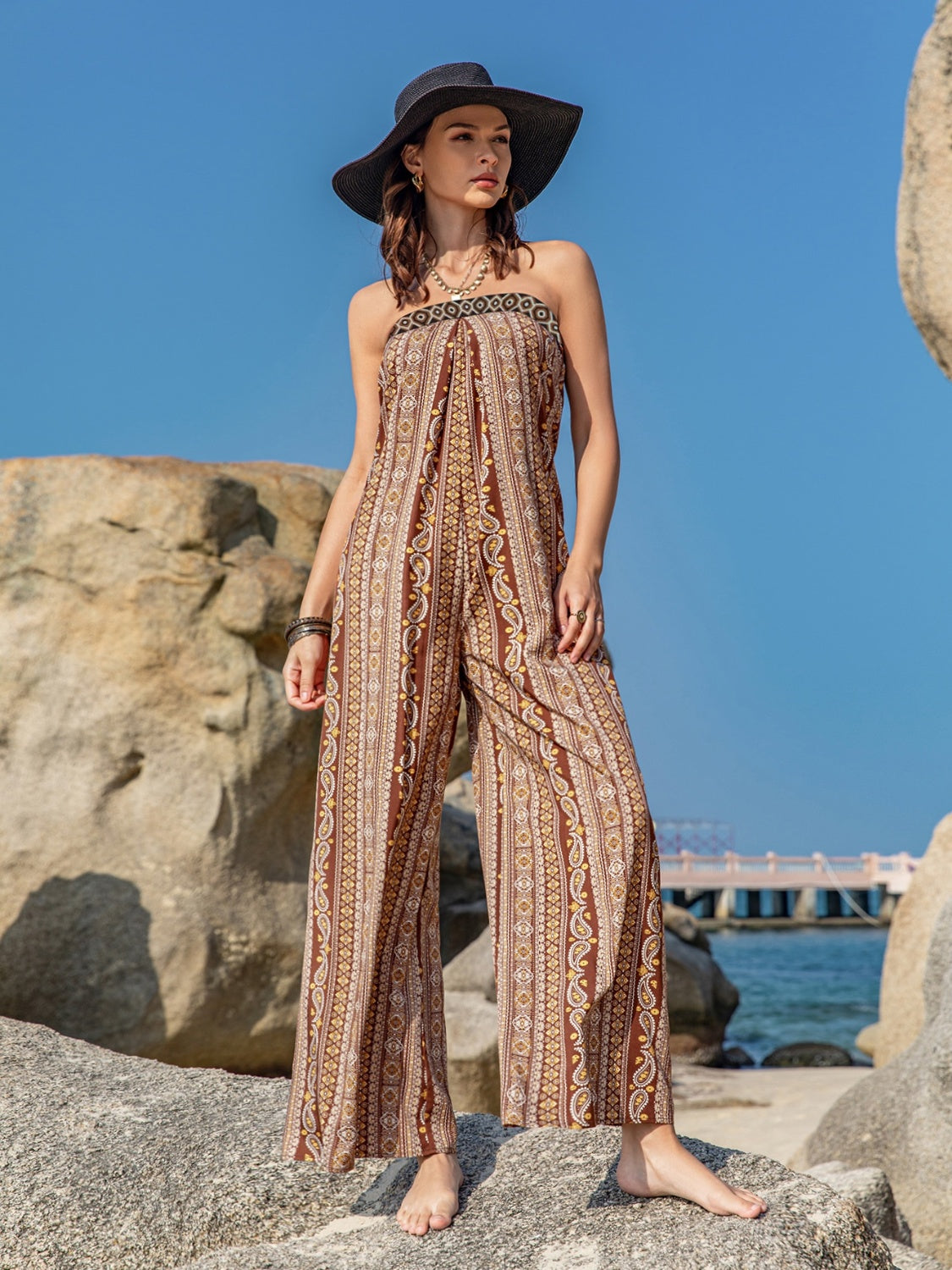 Tied Printed Jumpsuit