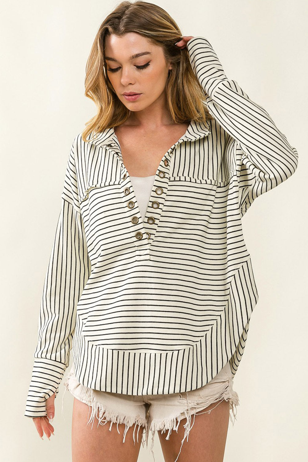 Striped Long Sleeve Pullover