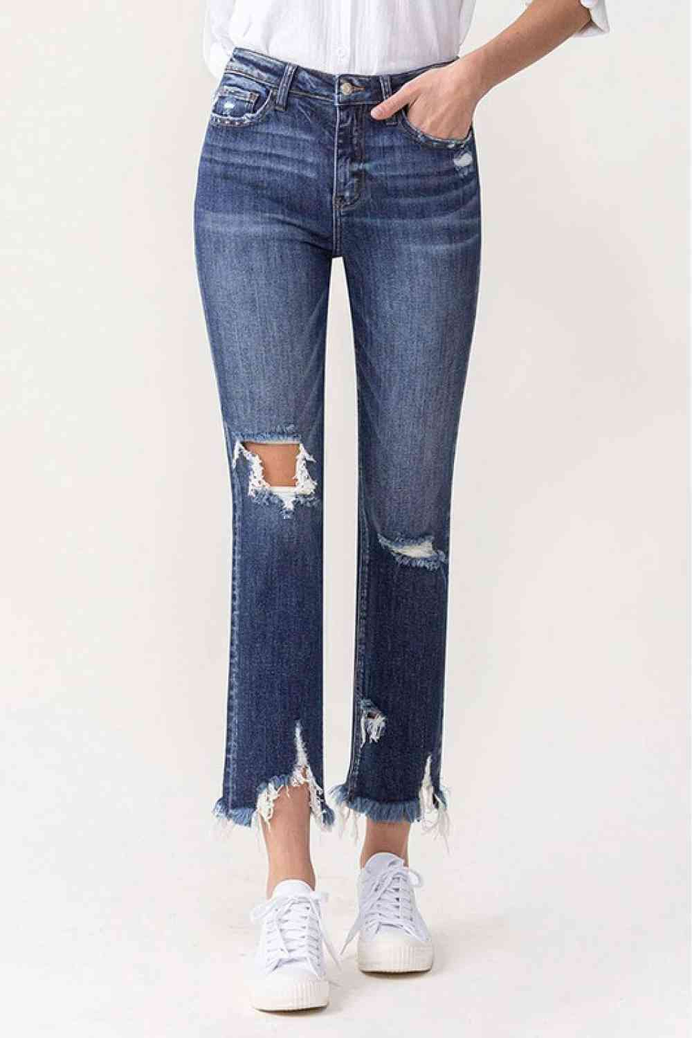 Pineda Full Size High Rise Crop Straight Leg Jeans
