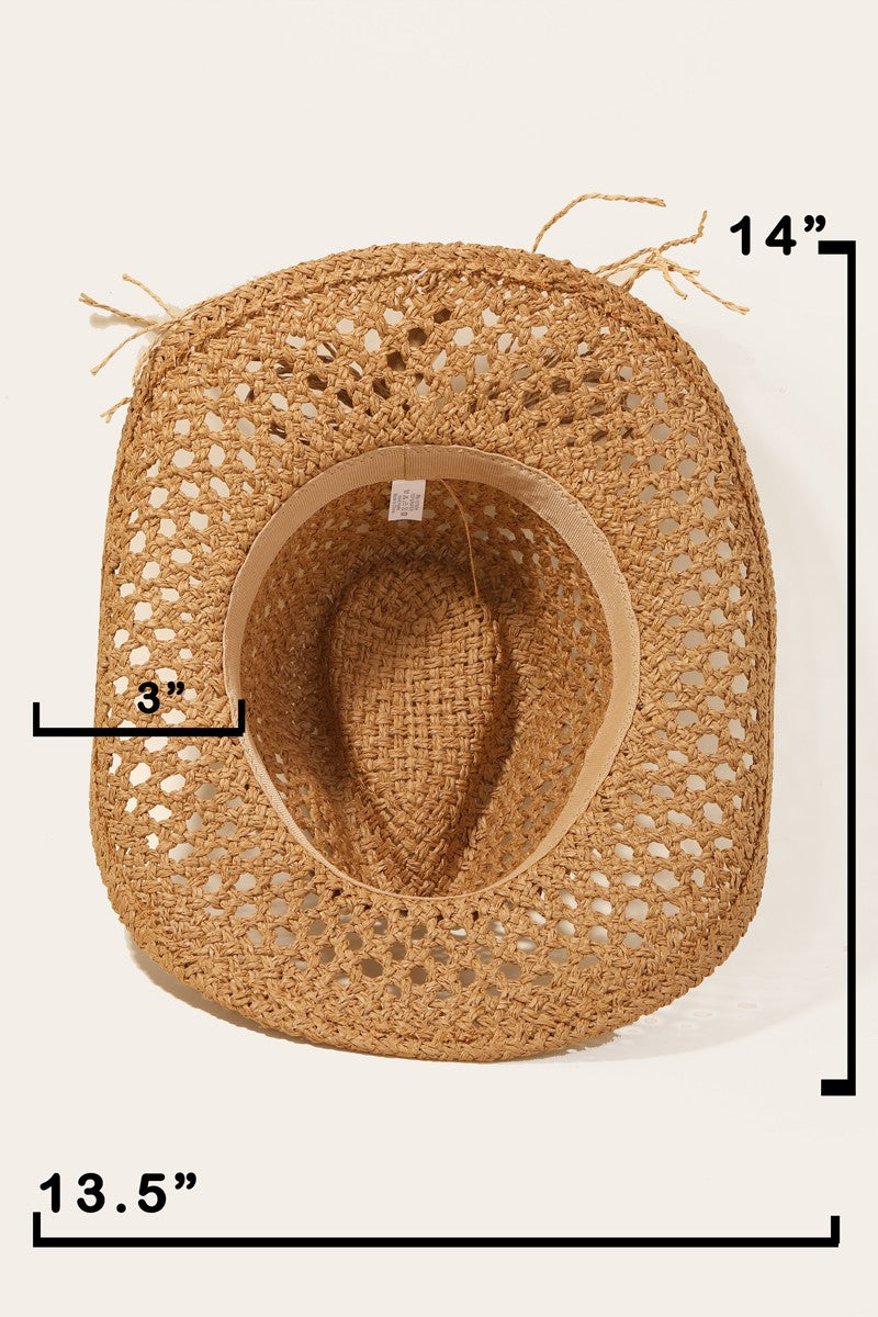 Beaded String Straw Hat