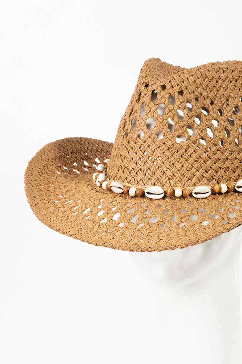 Beaded String Straw Hat