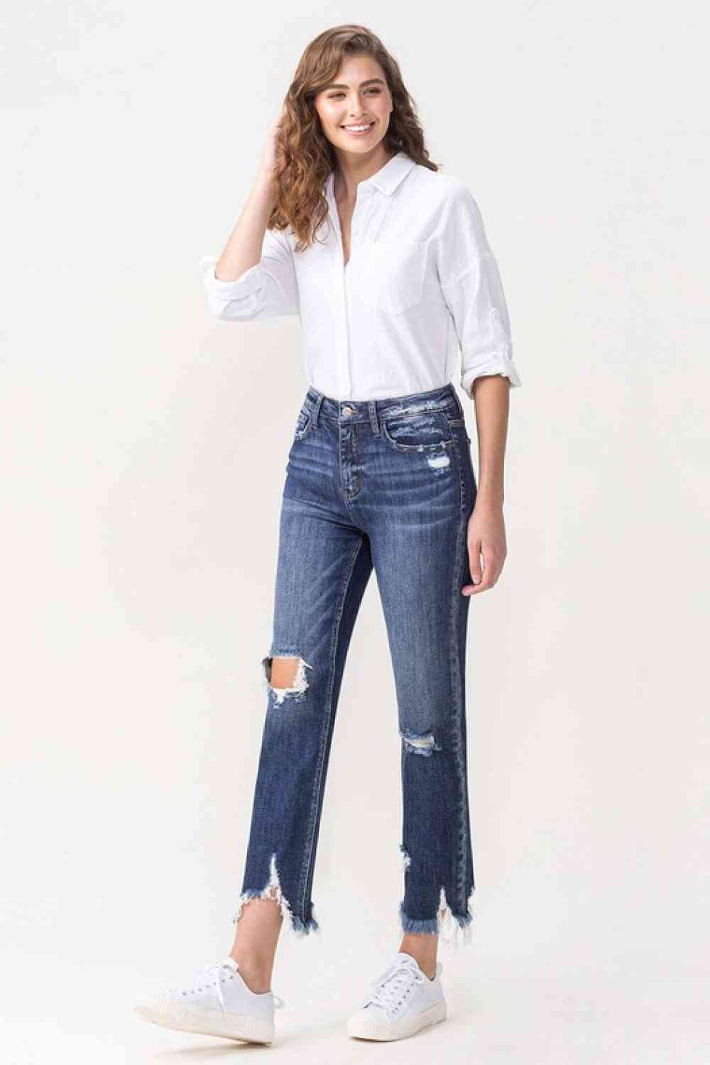 Pineda Full Size High Rise Crop Straight Leg Jeans