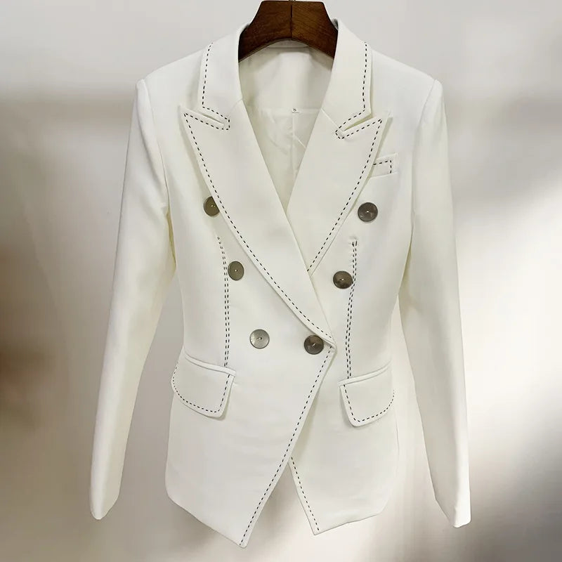 Elegant Blazer Classic Design With Gold Covered Buttons