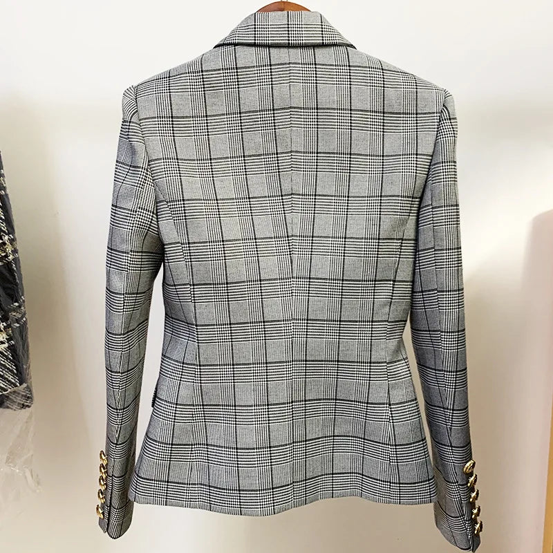 Luxury Black/White Striped Business Blazer