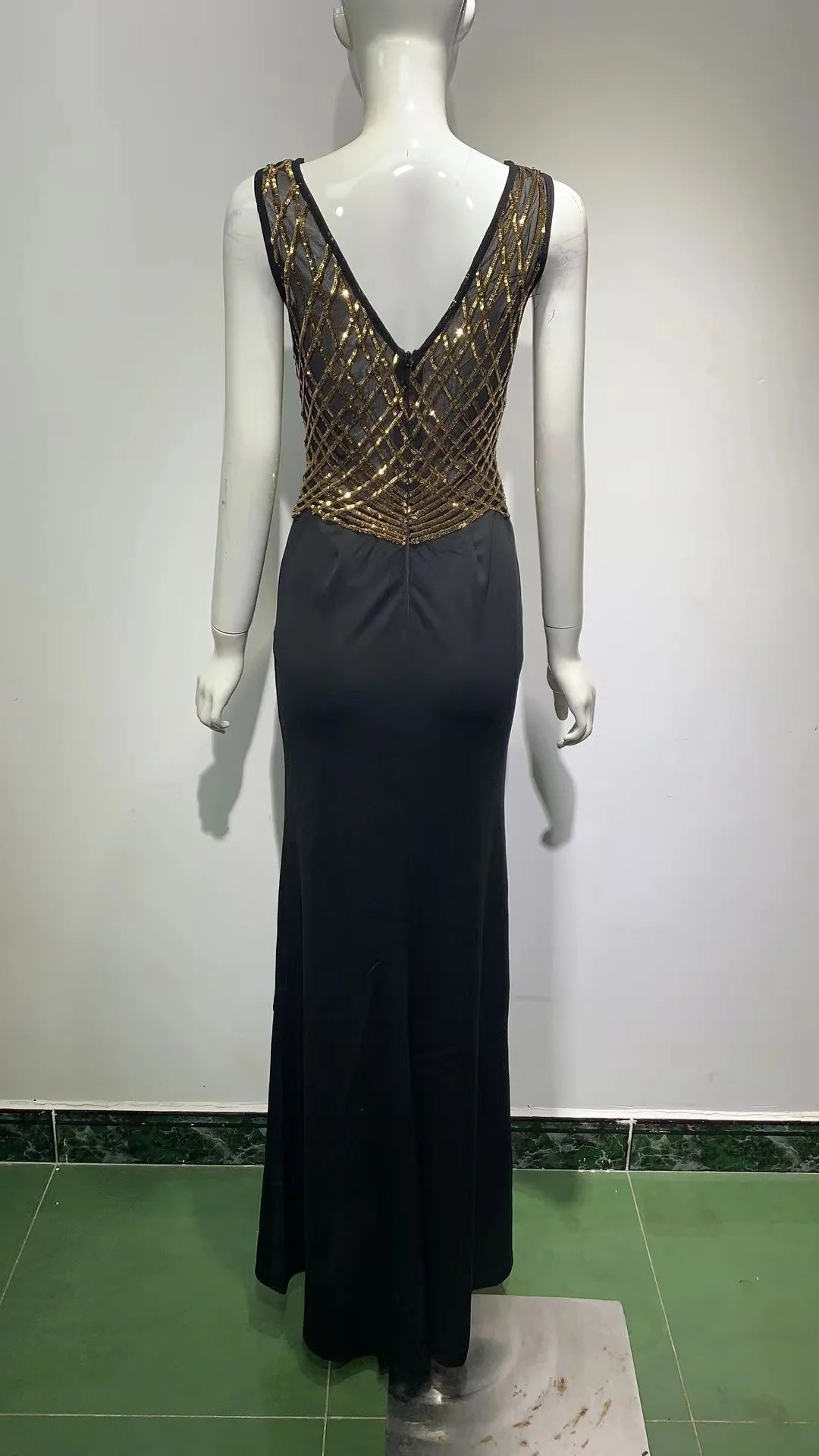 Satin Maxi Evening Dress