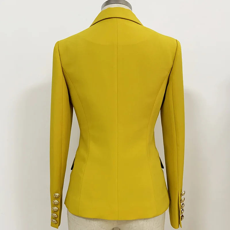 Stunning Yellow Blazer With Gold Buttons