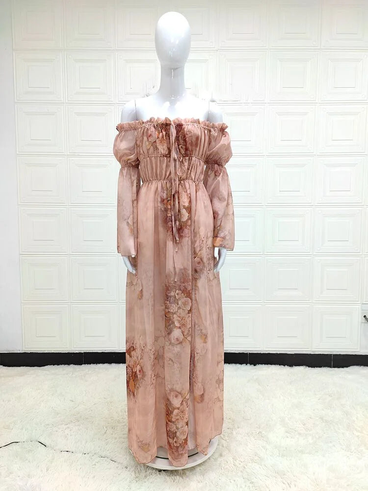 Off The Shoulder Chiffon Maxi