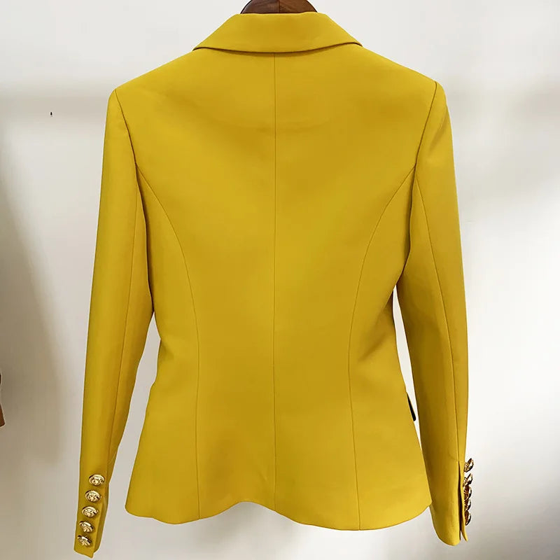 Stunning Yellow Blazer With Gold Buttons