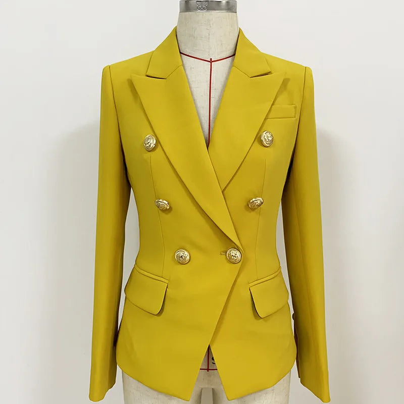 Stunning Yellow Blazer With Gold Buttons