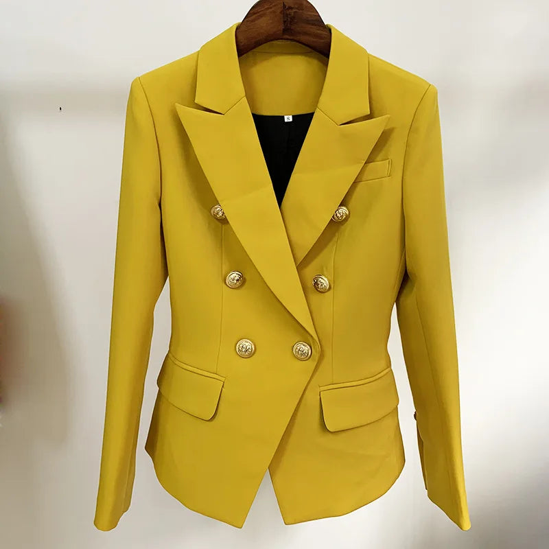 Stunning Yellow Blazer With Gold Buttons