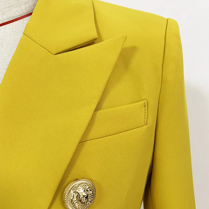 Stunning Yellow Blazer With Gold Buttons