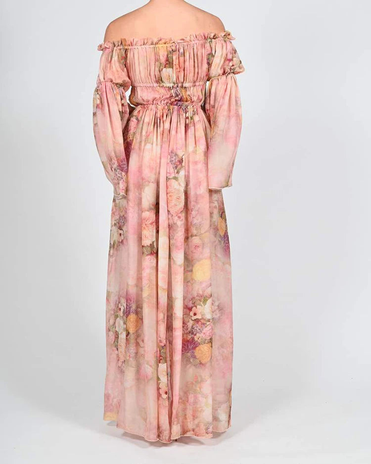 Off The Shoulder Chiffon Maxi