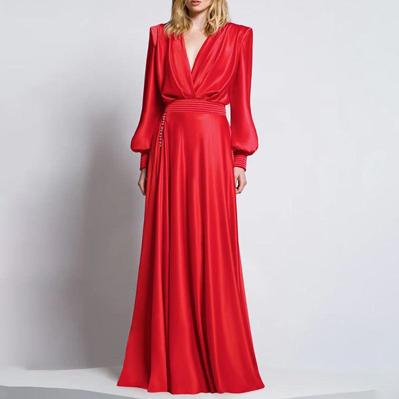 Puff Sleeve Elegant Maxi Dress