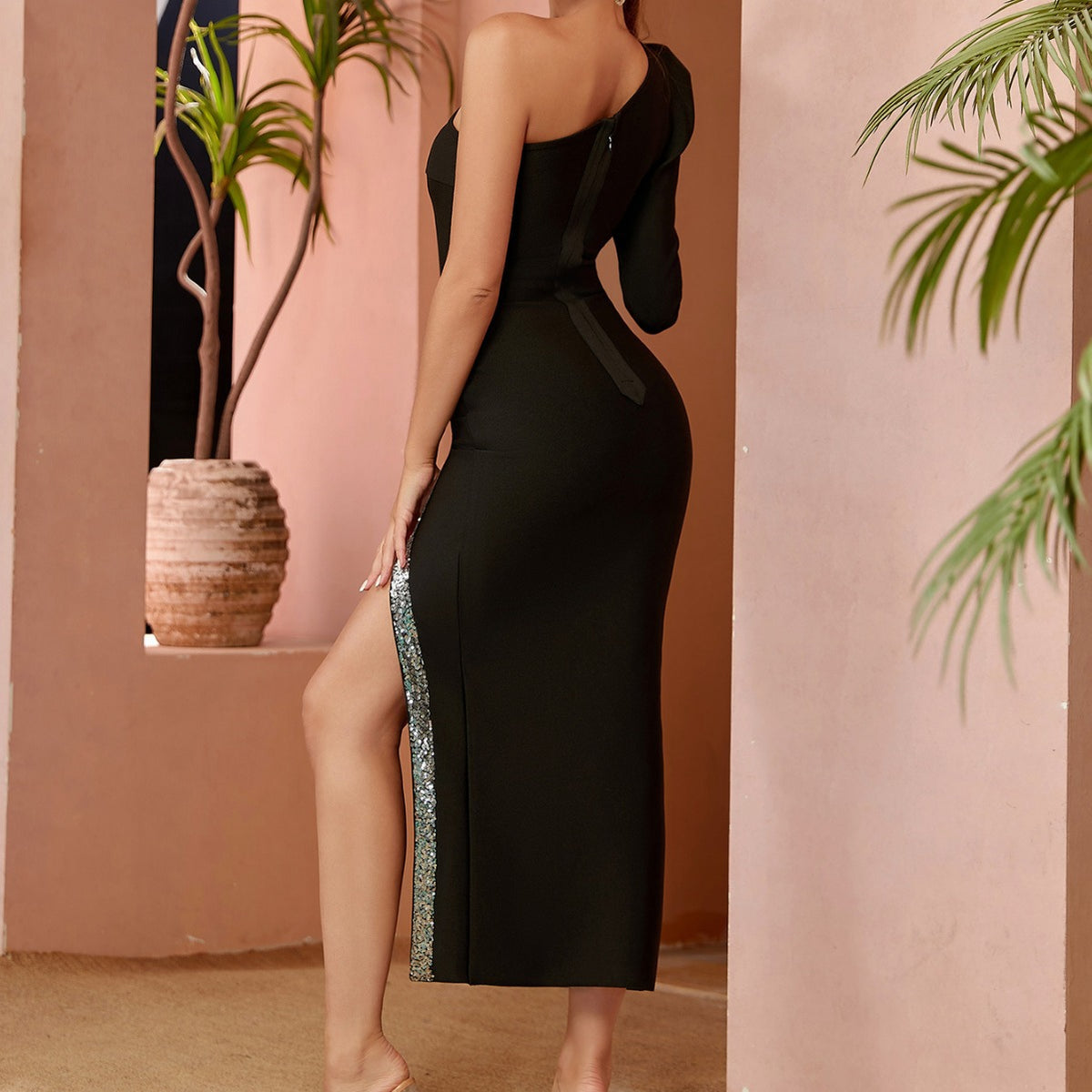 One Shoulder Maxi Bandage Dress