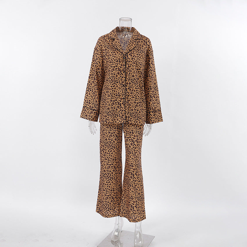 Leopard Print Pajama Suit