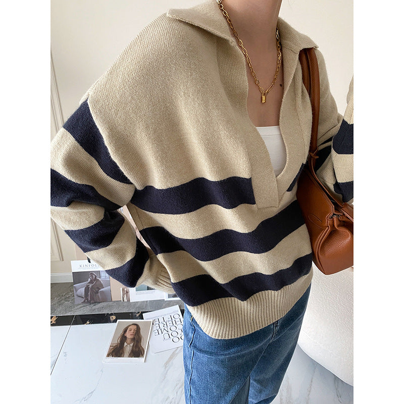 Casual Polo Loose Pullover