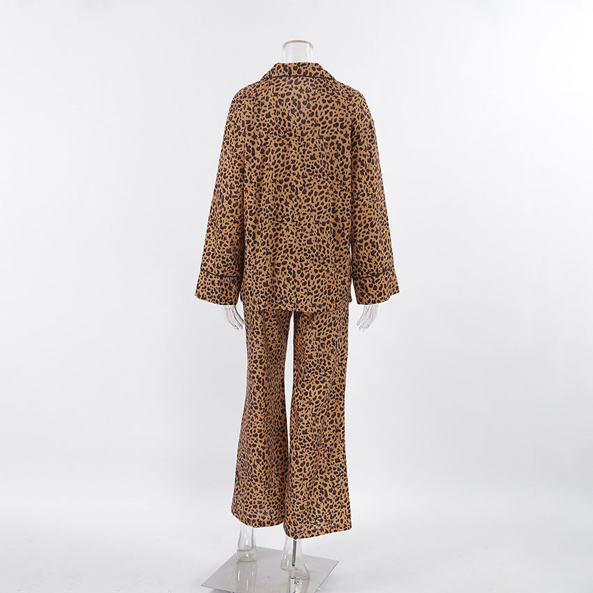 Leopard Print Pajama Suit