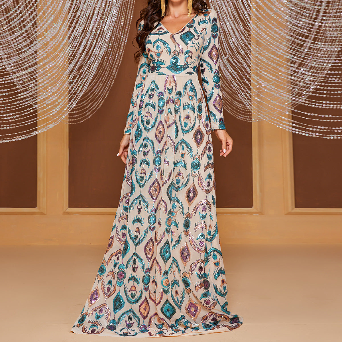 Explosion Sequin Maxi Dress