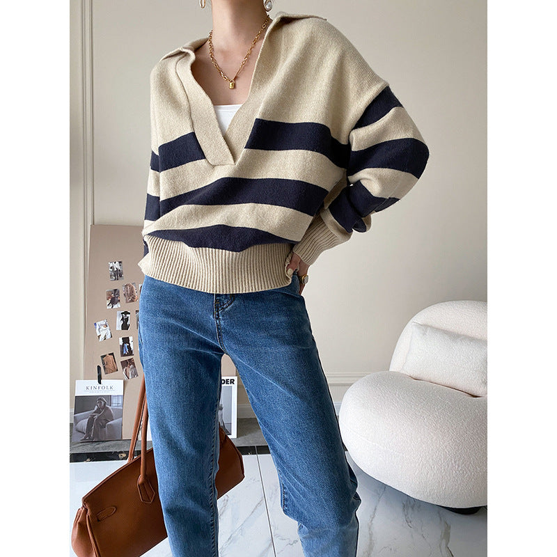 Casual Polo Loose Pullover