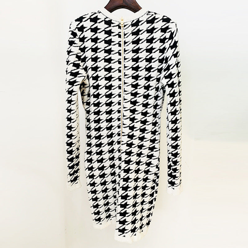 Houndstooth Jacquard Dress