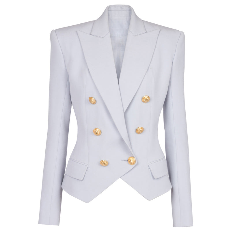 Waist Slimming Classic Blazer With Ornate Gold Buttons