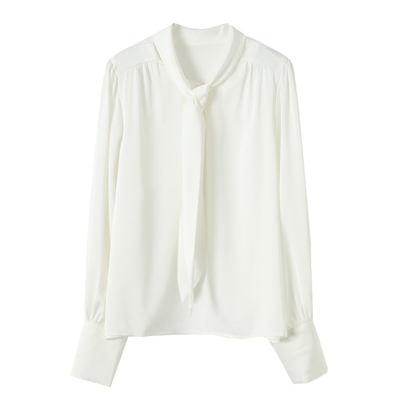 French Draping Ribbon Blouse