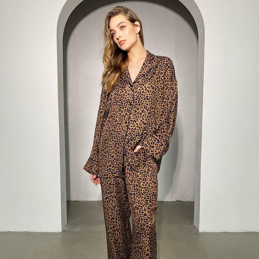 Leopard Print Pajama Suit