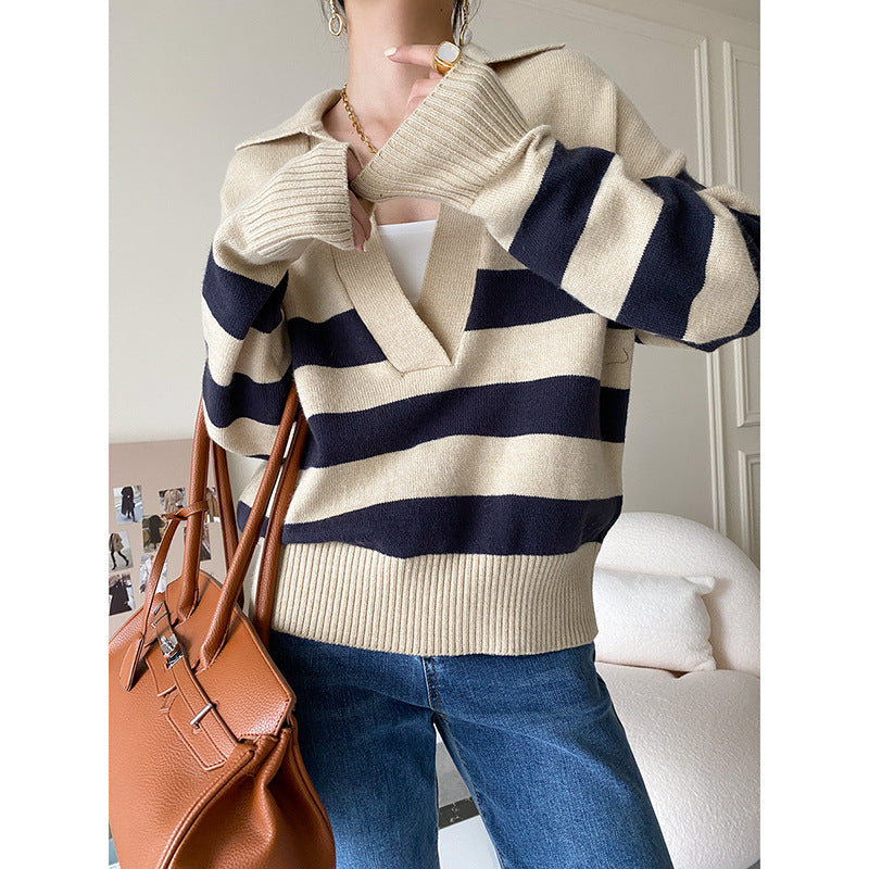 Casual Polo Loose Pullover