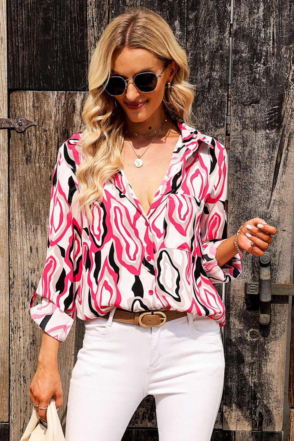 Buttoned Long Sleeve Blouse