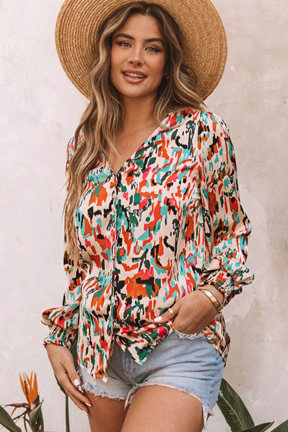 Multicolored V-Neck Shirt